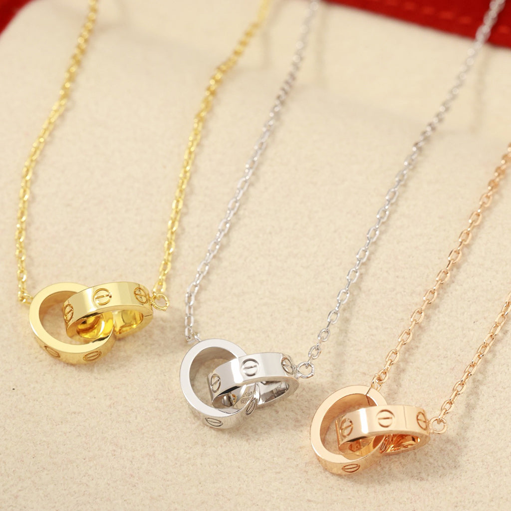 [LORA] LOVE DOUBLE RING NECKLACE