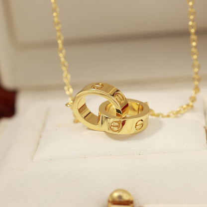 [LORA] LOVE DOUBLE RING NECKLACE