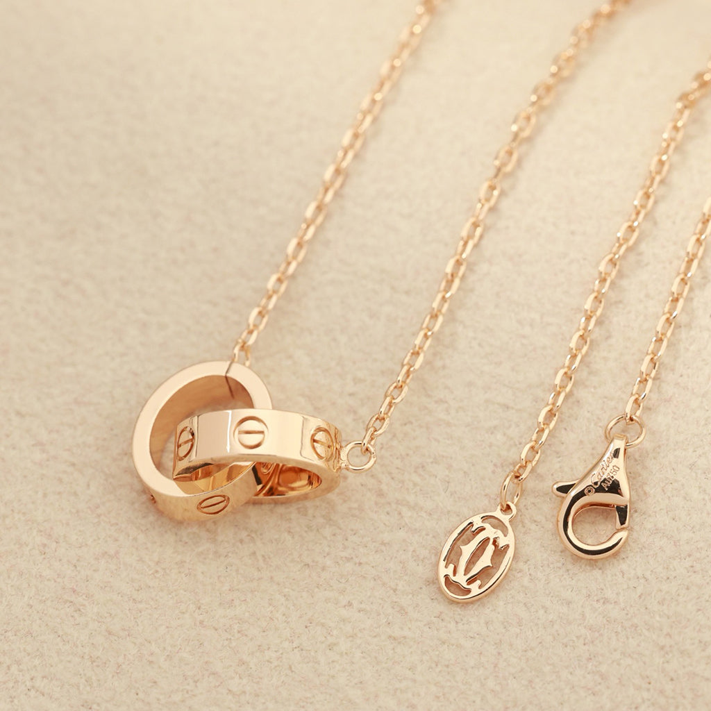[LORA] LOVE DOUBLE RING NECKLACE