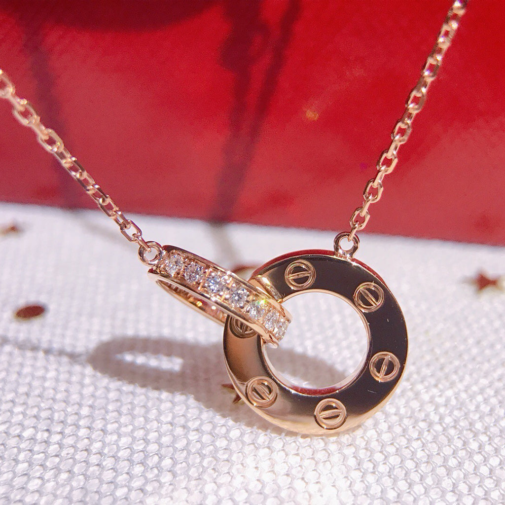[LORA] LOVE  FULL DIAMOND PENDANT NECKLACE