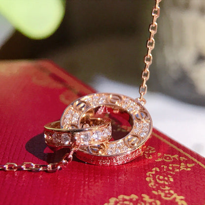 [LORA] LOVE  FULL DIAMOND PENDANT NECKLACE