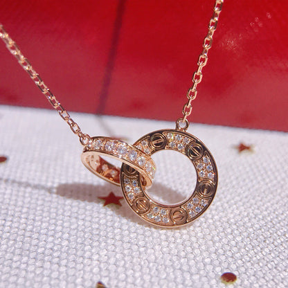 [LORA] LOVE  FULL DIAMOND PENDANT NECKLACE