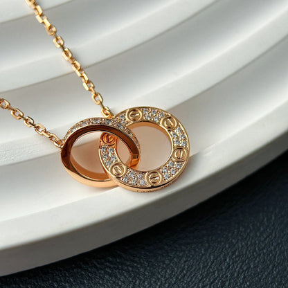 [LORA] LOVE  FULL DIAMOND PENDANT NECKLACE