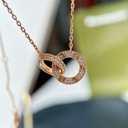 [LORA] LOVE  FULL DIAMOND PENDANT NECKLACE