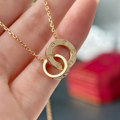 [LORA] LOVE  FULL DIAMOND PENDANT NECKLACE