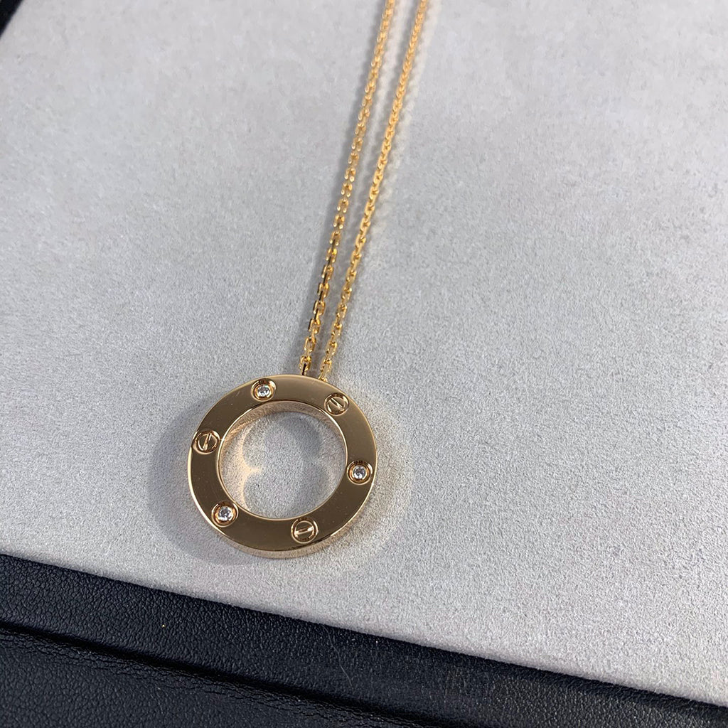 [LORA] LOVE NECKLACE 16MM 3 DIAMONDS