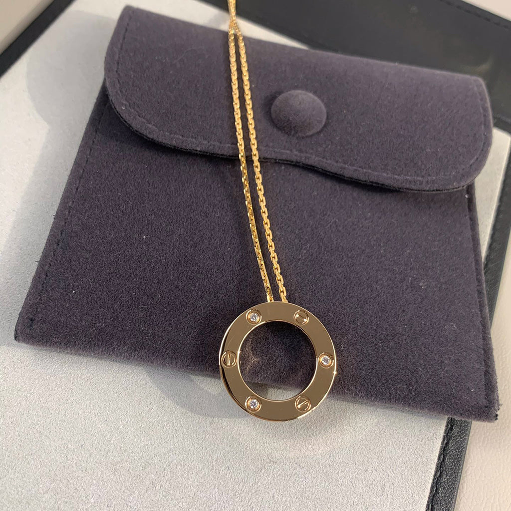 [LORA] LOVE NECKLACE 16MM 3 DIAMONDS