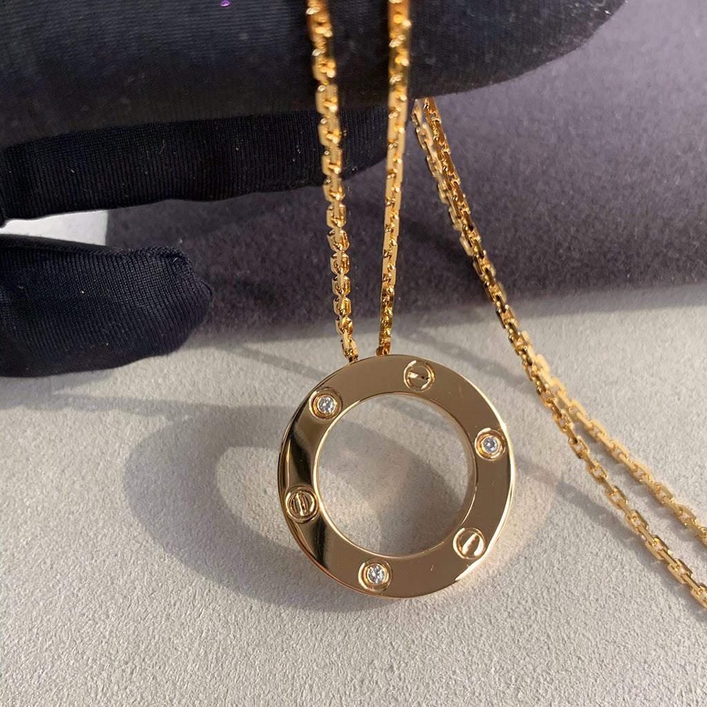 [LORA] LOVE NECKLACE 16MM 3 DIAMONDS