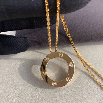 [LORA] LOVE NECKLACE 16MM 3 DIAMONDS