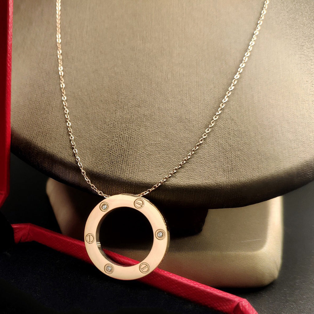 [LORA] LOVE NECKLACE 16MM 3 DIAMONDS