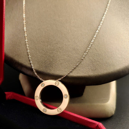 [LORA] LOVE NECKLACE 16MM 3 DIAMONDS