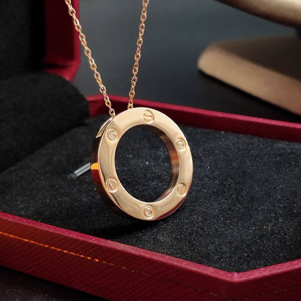 [LORA] LOVE NECKLACE 16MM 3 DIAMONDS