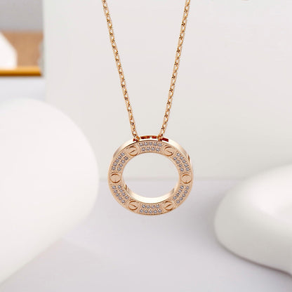 [LORA] LOVE NECKLACE 16MM  FULL DIAMOND