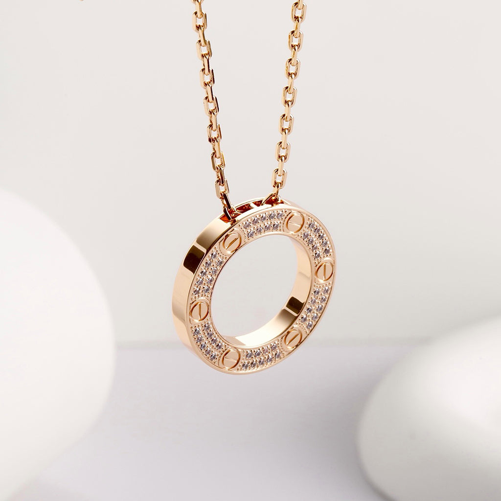 [LORA] LOVE NECKLACE 16MM  FULL DIAMOND