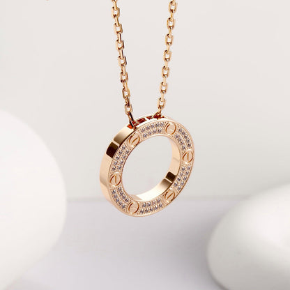 [LORA] LOVE NECKLACE 16MM  FULL DIAMOND
