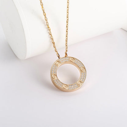 [LORA] LOVE NECKLACE 16MM  FULL DIAMOND