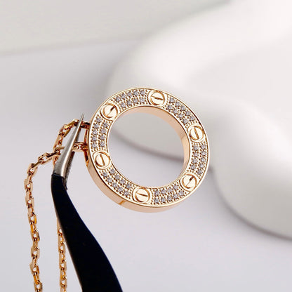 [LORA] LOVE NECKLACE 16MM  FULL DIAMOND