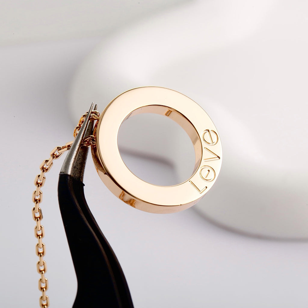 [LORA] LOVE NECKLACE 16MM  FULL DIAMOND