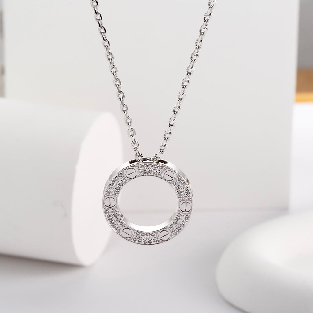 [LORA] LOVE NECKLACE 16MM  FULL DIAMOND