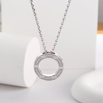 [LORA] LOVE NECKLACE 16MM  FULL DIAMOND