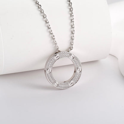 [LORA] LOVE NECKLACE 16MM  FULL DIAMOND