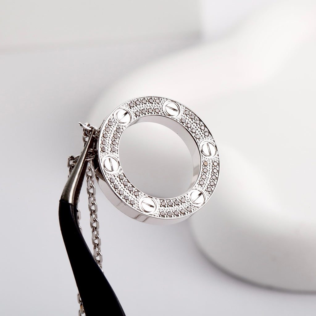 [LORA] LOVE NECKLACE 16MM  FULL DIAMOND