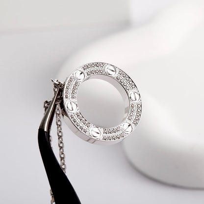 [LORA] LOVE NECKLACE 16MM  FULL DIAMOND