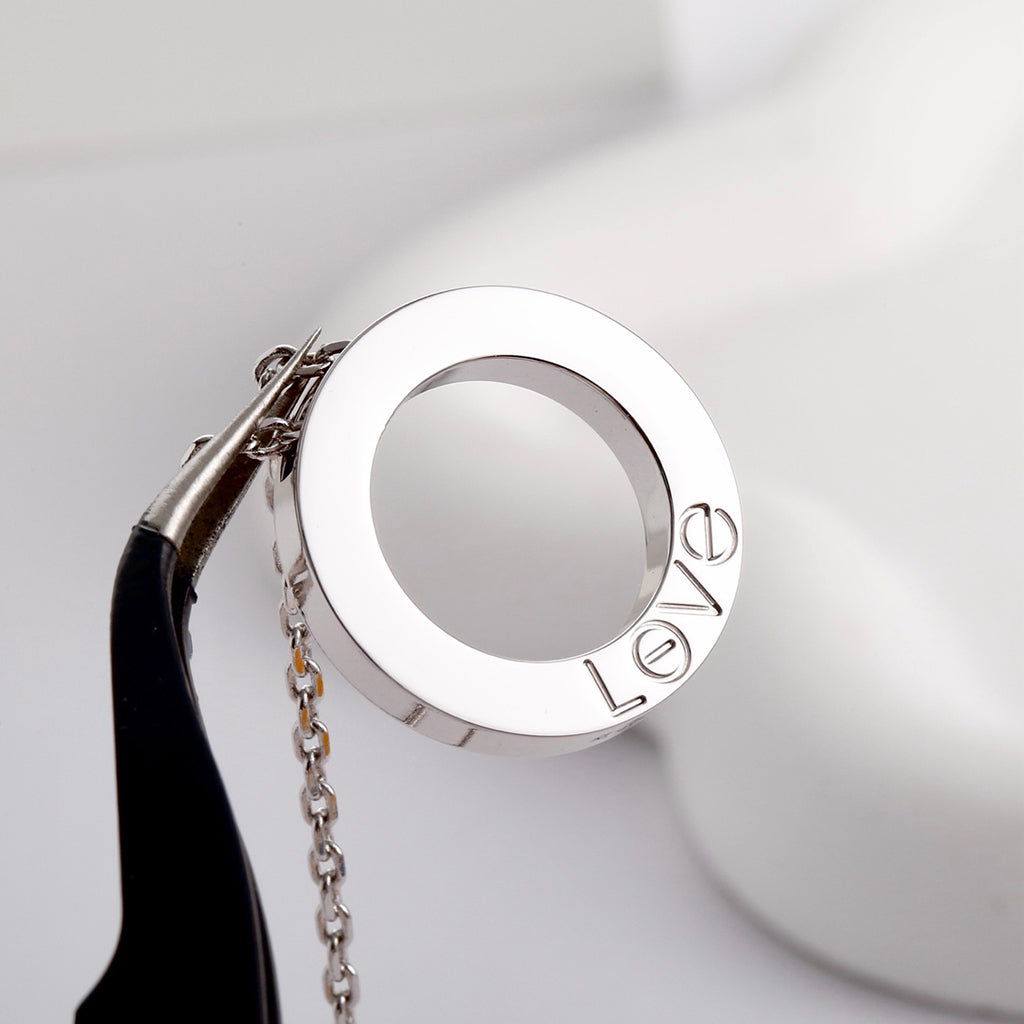 [LORA] LOVE NECKLACE 16MM  FULL DIAMOND