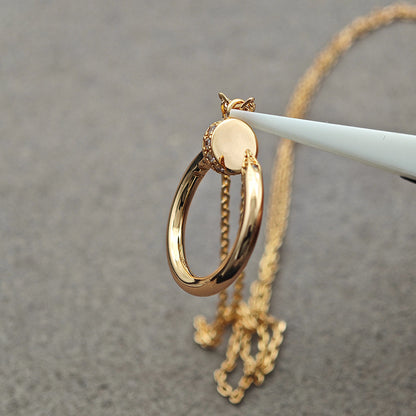 [LORA] JUSTE NECKLACE HALF DIAMOND