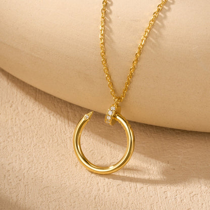 [LORA] JUSTE NECKLACE HALF DIAMOND