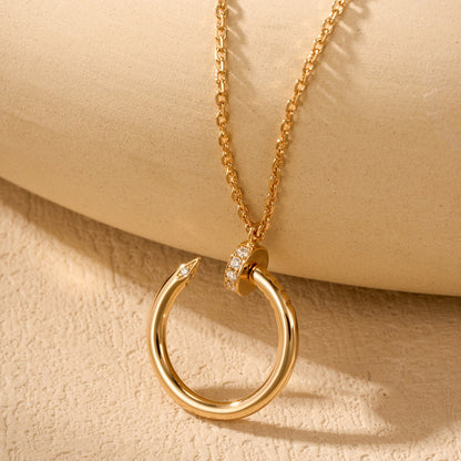 [LORA] JUSTE NECKLACE HALF DIAMOND