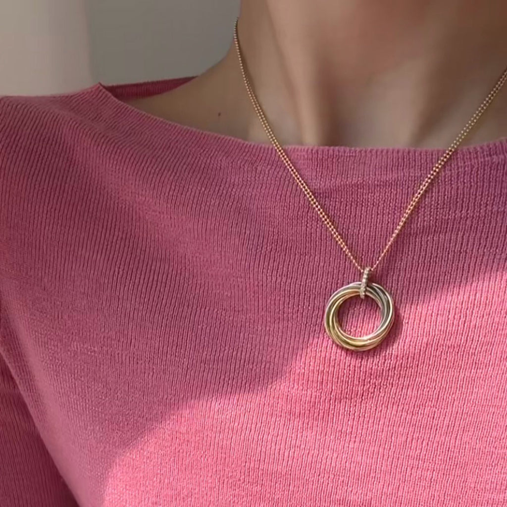 [LORA] TRINITY MEDIUM  DIAMONDS NECKLACE