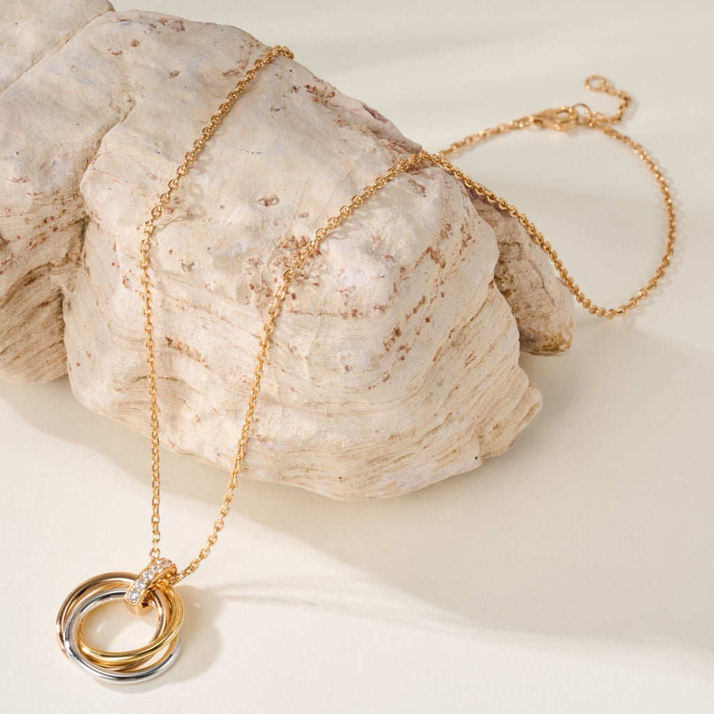 [LORA] TRINITY MEDIUM  DIAMONDS NECKLACE