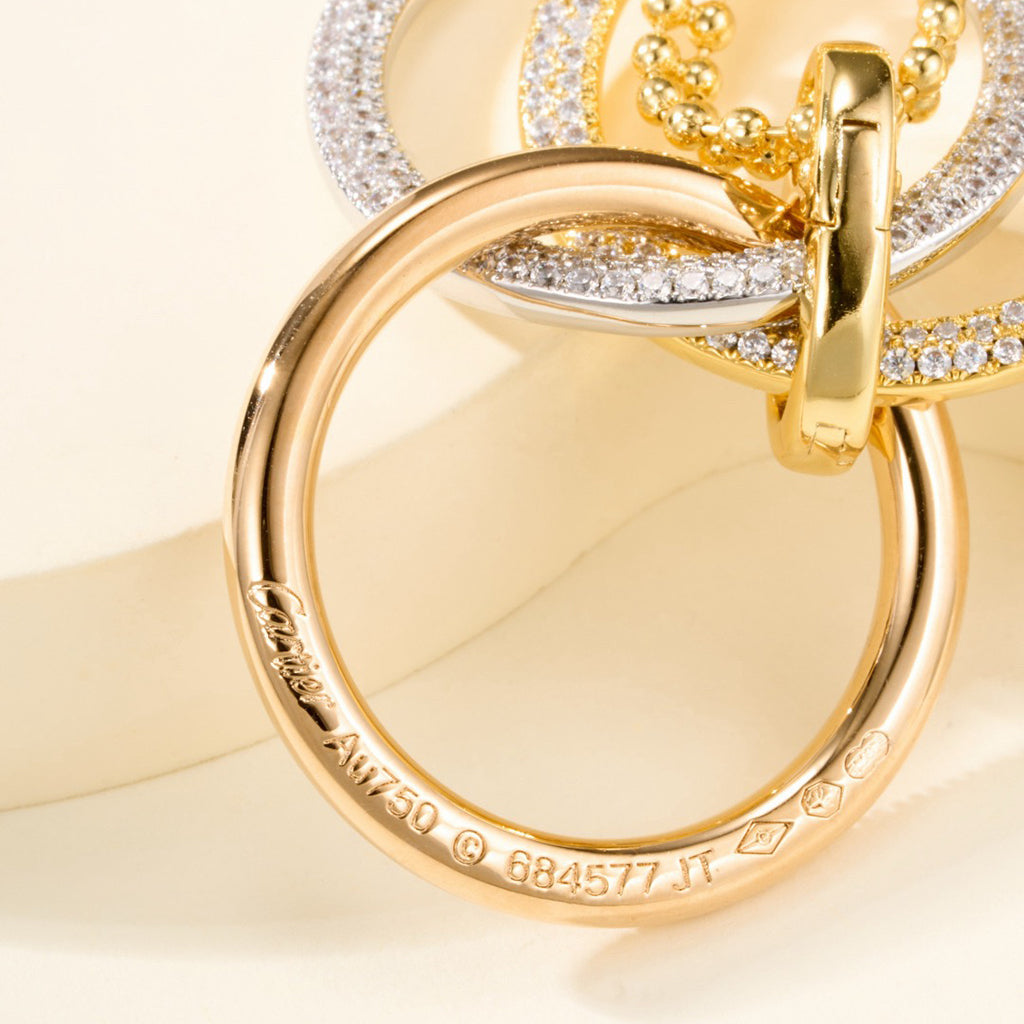 [LORA] TRINITY LARGE FULL DIAMOND  NECKLACE