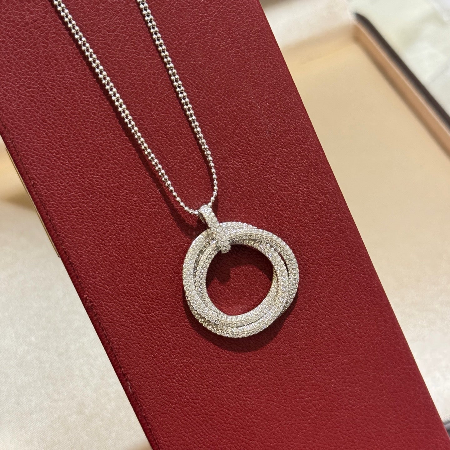 [LORA] TRINITY LARGE FULL DIAMOND  NECKLACE