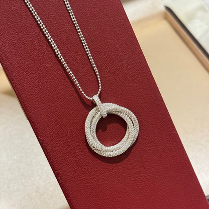 [LORA] TRINITY LARGE FULL DIAMOND  NECKLACE