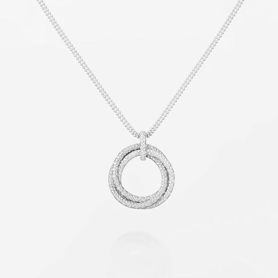 [LORA] TRINITY LARGE FULL DIAMOND  NECKLACE