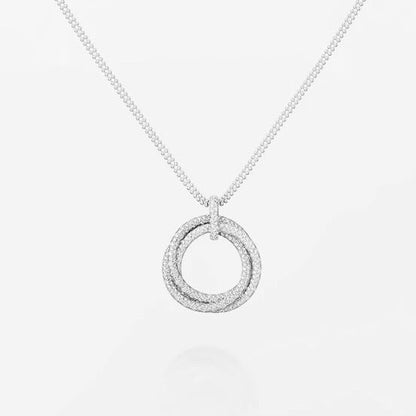 [LORA] TRINITY LARGE FULL DIAMOND  NECKLACE