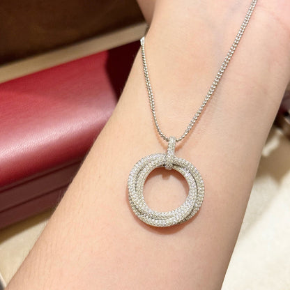 [LORA] TRINITY LARGE FULL DIAMOND  NECKLACE