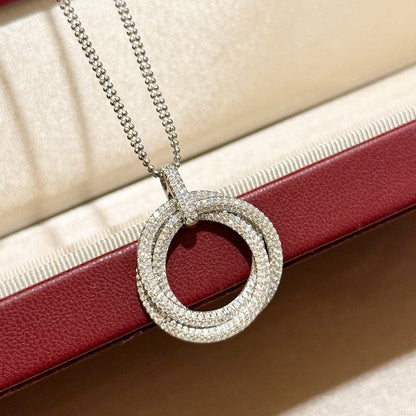 [LORA] TRINITY LARGE FULL DIAMOND  NECKLACE