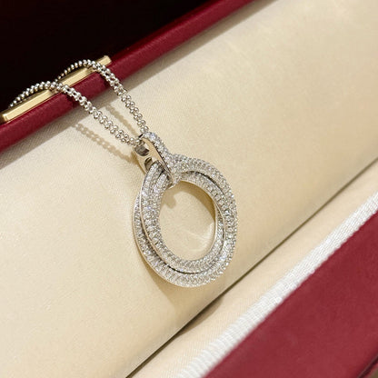 [LORA] TRINITY LARGE FULL DIAMOND  NECKLACE