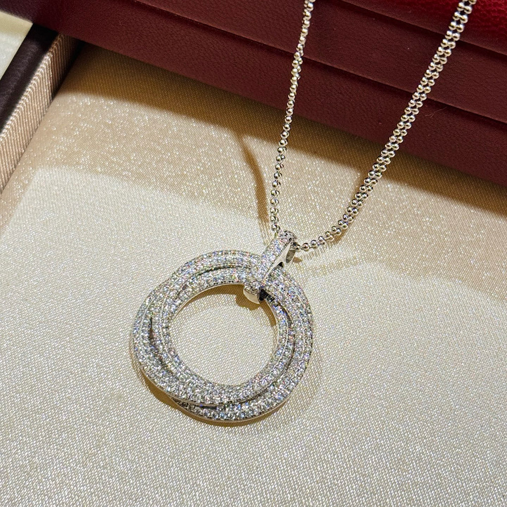 [LORA] TRINITY LARGE FULL DIAMOND  NECKLACE