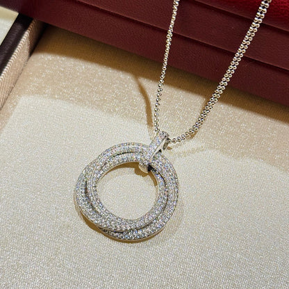 [LORA] TRINITY LARGE FULL DIAMOND  NECKLACE