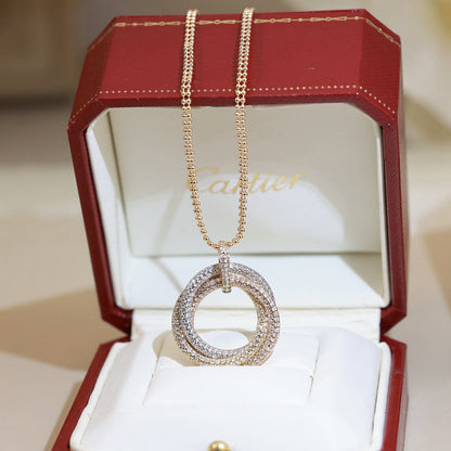 [LORA] TRINITY LARGE FULL DIAMOND  NECKLACE
