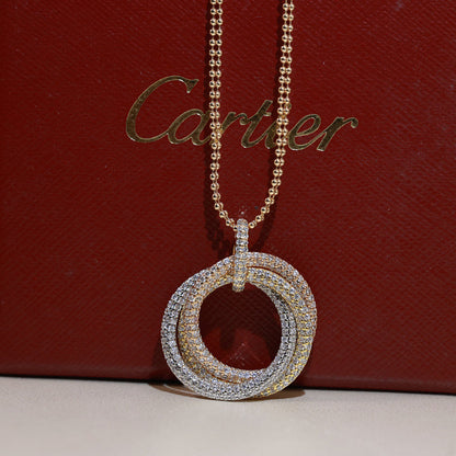 [LORA] TRINITY LARGE FULL DIAMOND  NECKLACE