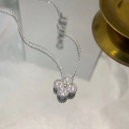 [LORA]CLOVER 15MM DIAMOND SINGLE FLOWER NECKLACE