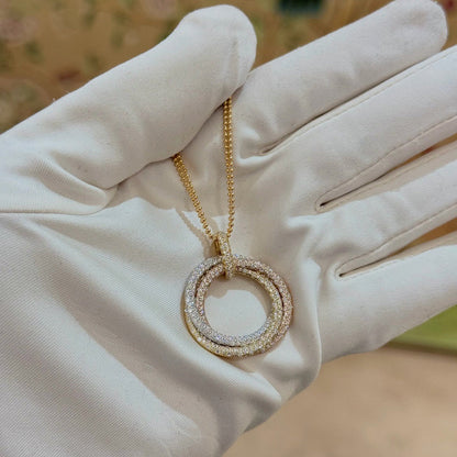 [LORA] TRINITY LARGE FULL DIAMOND  NECKLACE