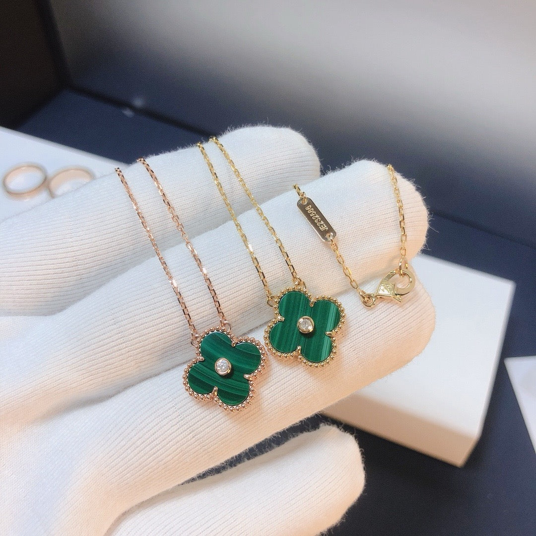 [LORA]CLOVER 15MM DIAMOND TURQUOISE NECKLACE