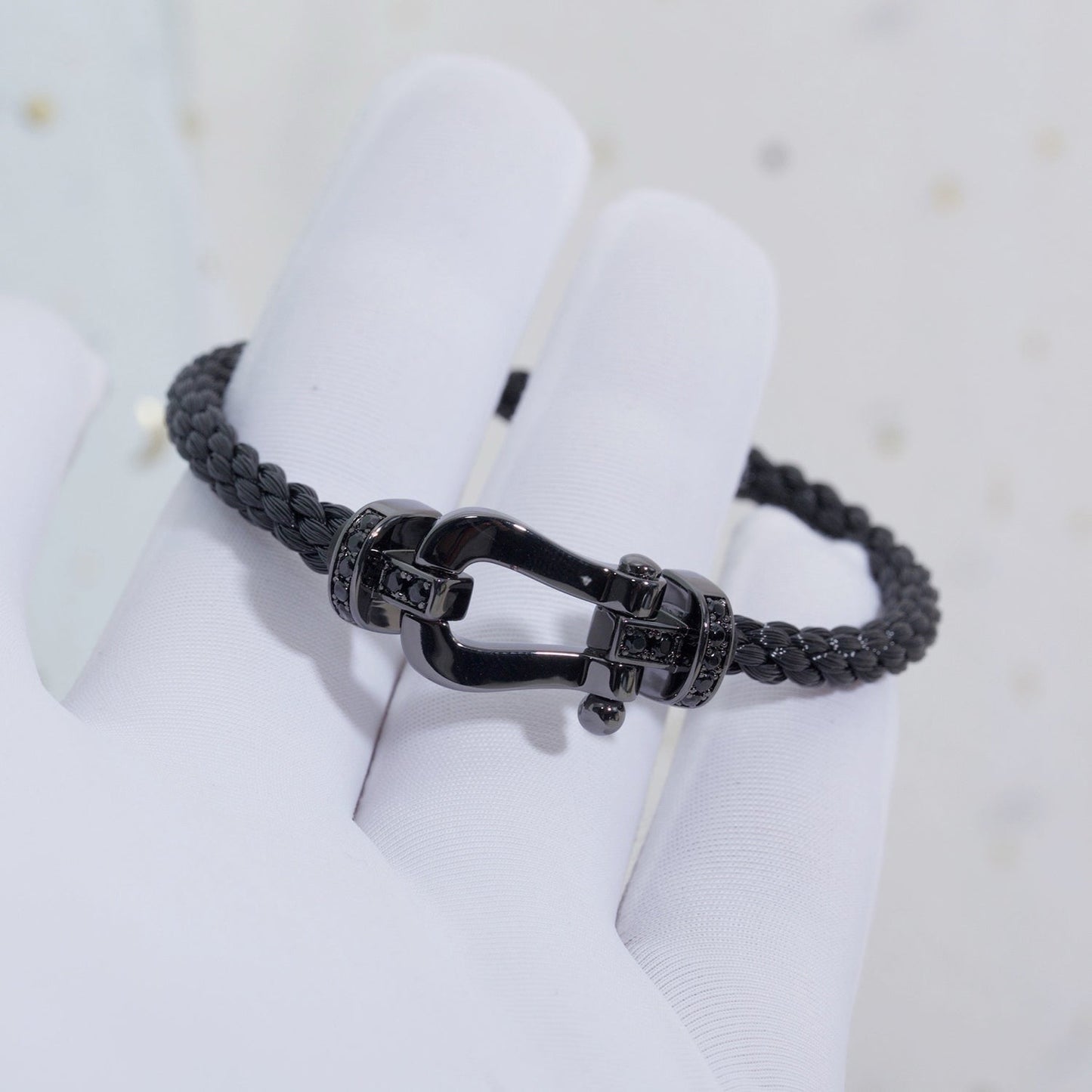 [LORA]FORCE LARGE SERIES HORSESHOE BLACK SAMURAI BRACELET