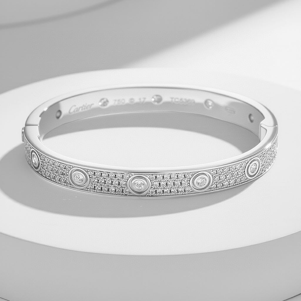 [LORA] LOVE BRACELET 6.1MM DIAMOND-PAVED 10 BIG DIAMONDS